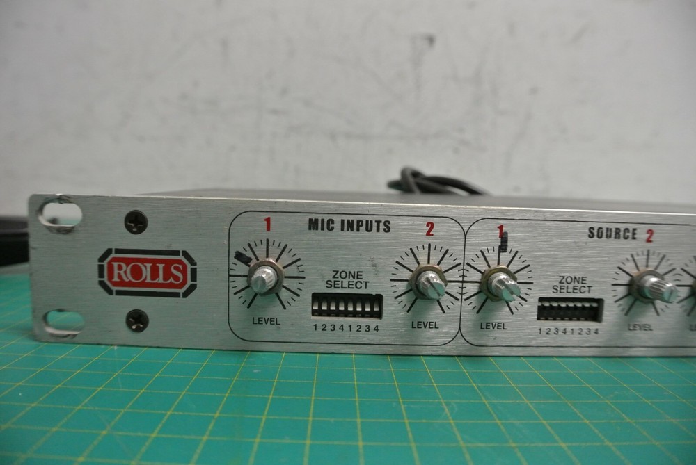 Rolls RM64 Rack Mount 4 Zone Line Mixer (MISSING KNOBS)