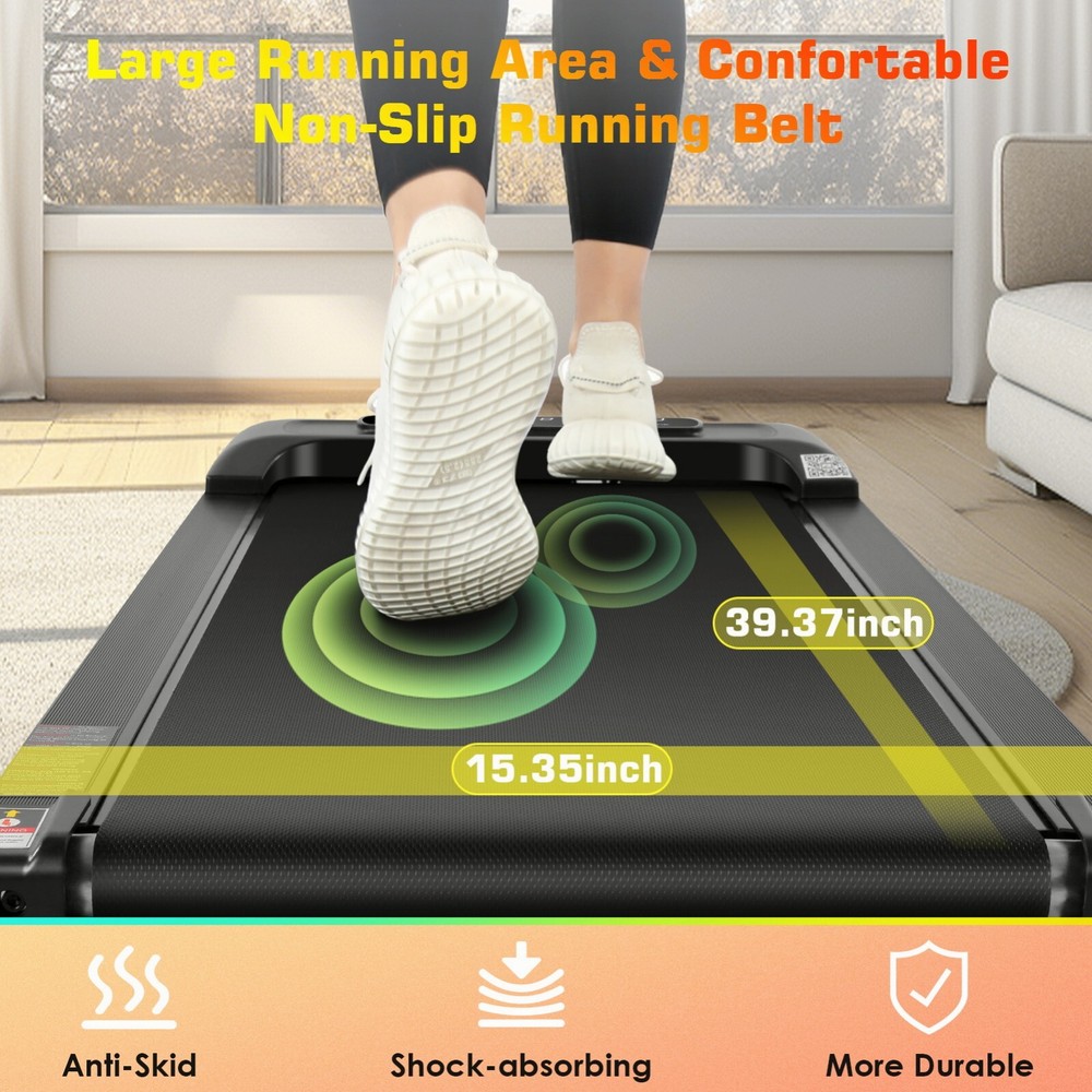 Walking Pad Treadmill Electric Under Desk Flat Treadmill Quiet w/ Remote Control