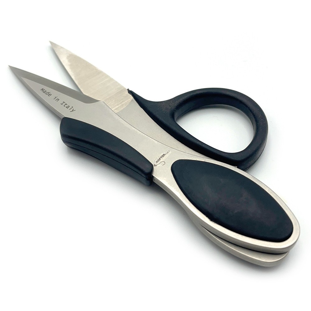 KOPTER CLIPPER SCISSORS WITH FINGER RING - Fly Tying Micro-Serrated Blade NEW!