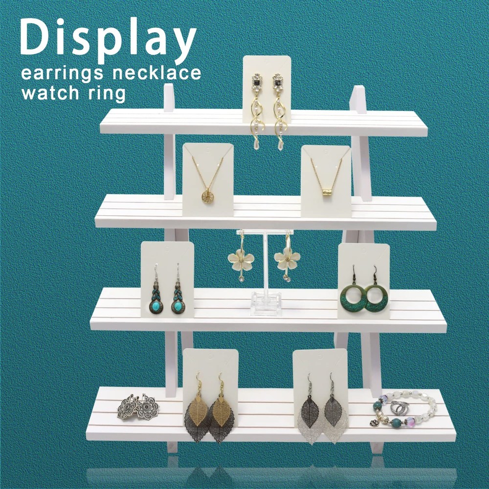 4 Tier Earring Display Stands For Selling, Retail Display Riser Earring, Ring...