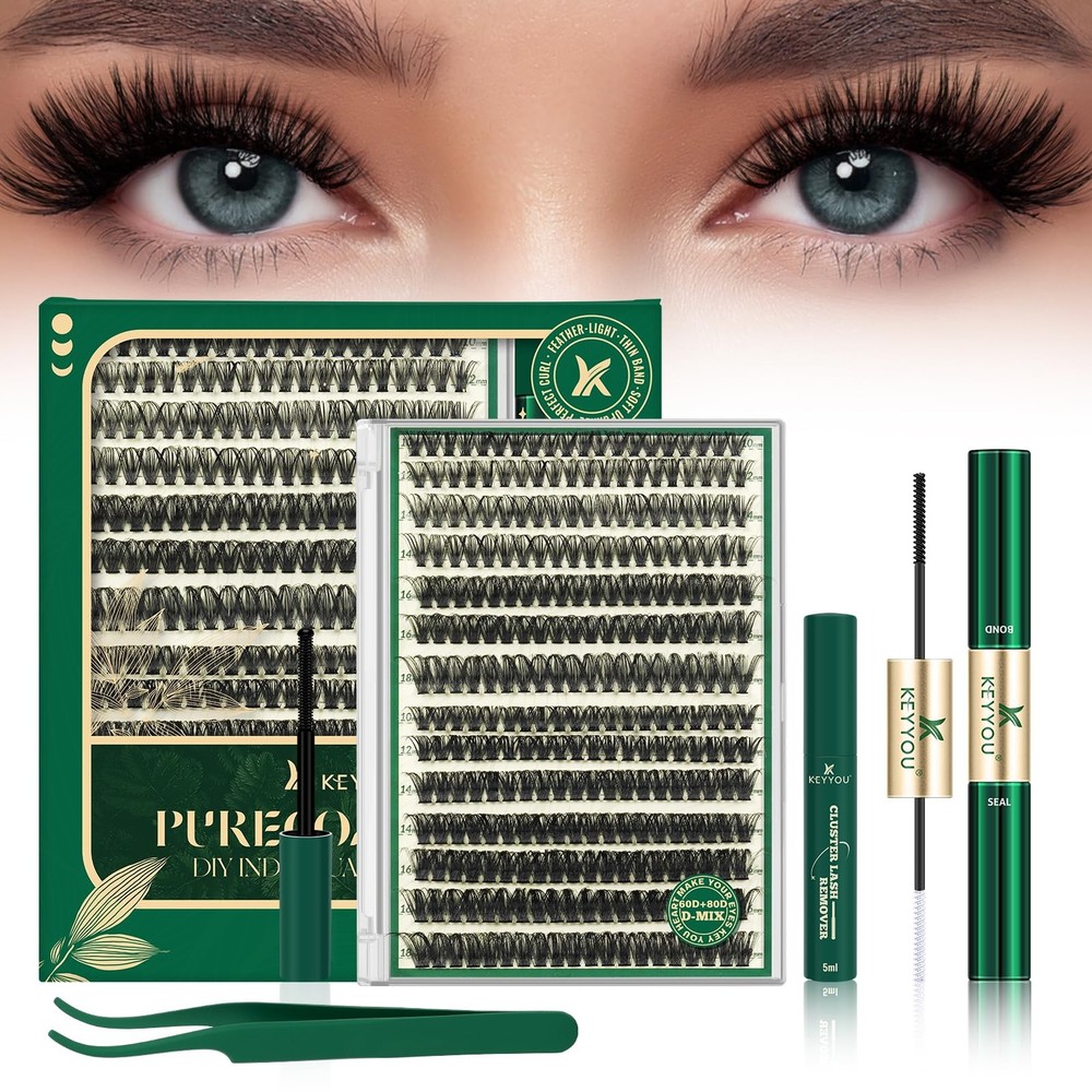Lash Clusters Kit DIY Lash Extension Kit 280pcs Soft Lash Clusters 60D+80D D ...