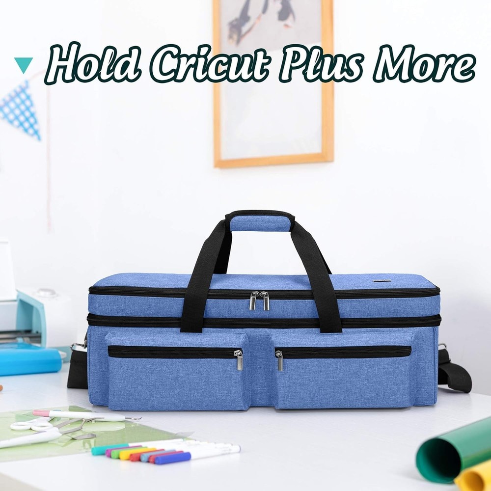 Blue Double-Layer Bag for Cricut Explore & Maker - Portable & Functional