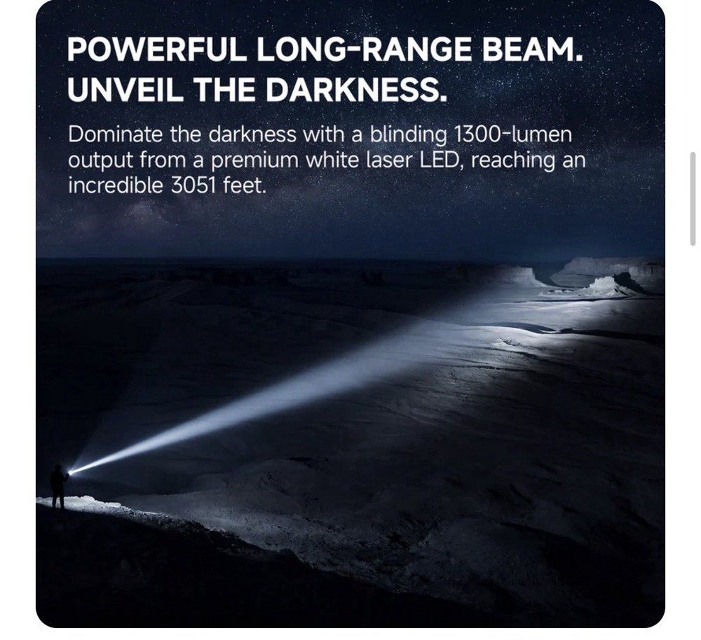 SKYFIRE 1376 Rechargeable Flashlight High Lumens, 5000mAh Battery, Waterproof