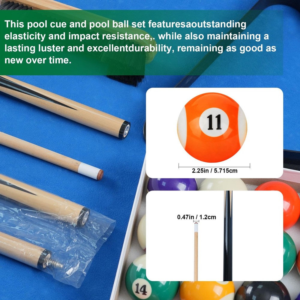 Pool Balls Set, Pool Table Accessories Kit, Complete Billiard Game Kit, Inclu...