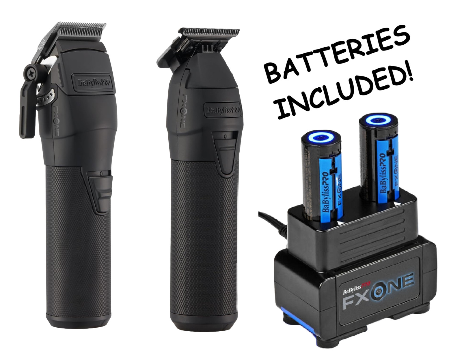 NEW BaByliss PRO Matte Black FXONE Professional Clipper & Trimmer & Dual Battery