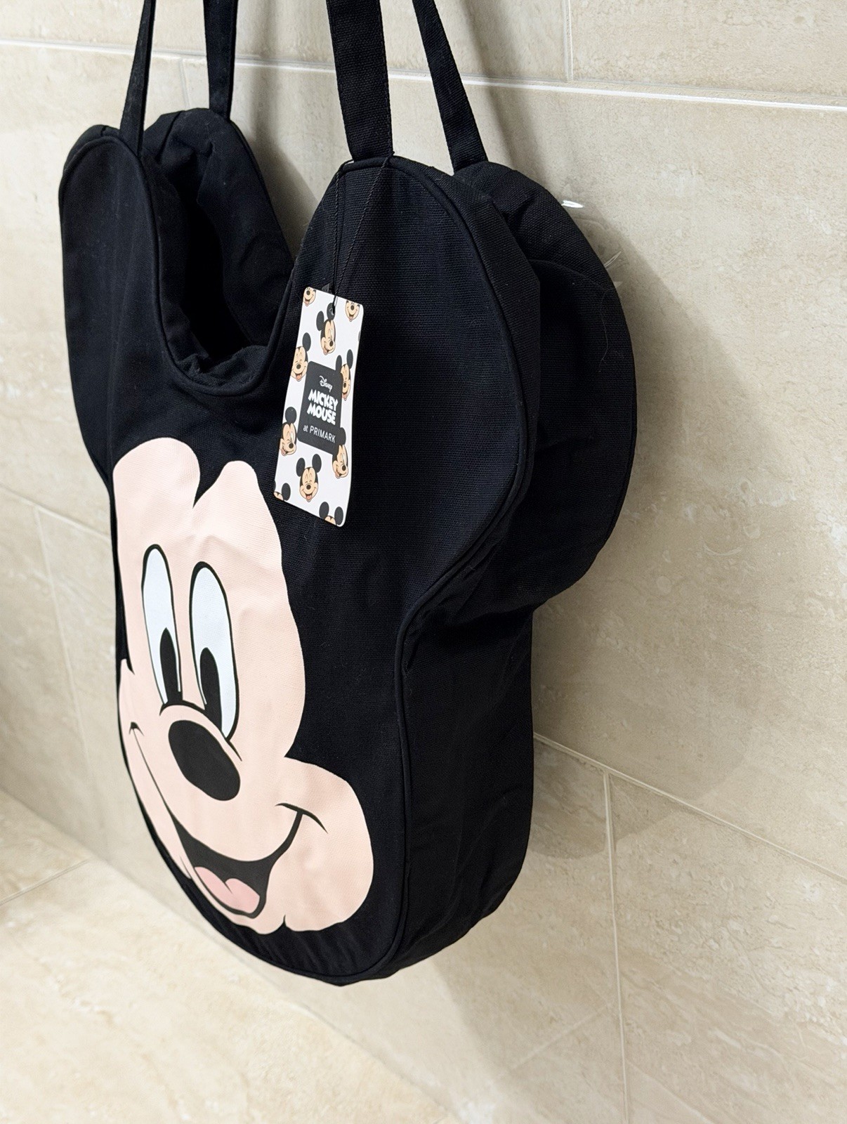 Disney Mickey Mouse Face Tote Bag Canvas Shoulder Bag Park Style *Primark*-NEW