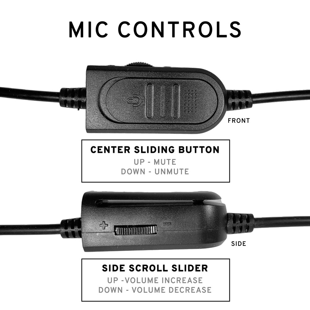 Computer Headset Single Sided w/Microphone Volume Control for Webinar Zoom Skype