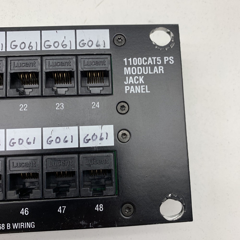 Lucent 1100CAT5-PS Modular Jack Patch Panel CAT5 RJ45 Ethernet 48-Port