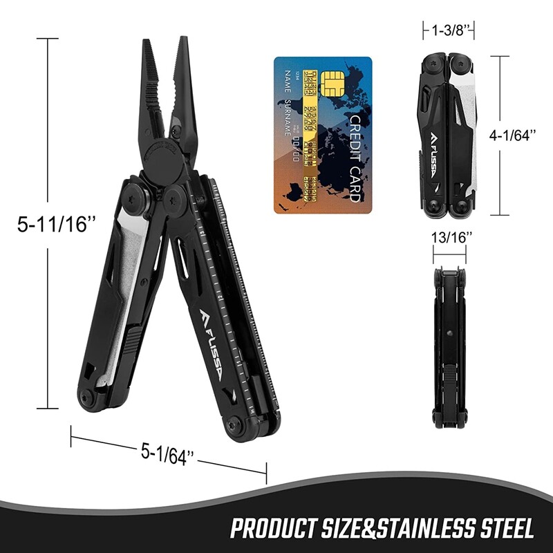 Flissa Multitool 16-in-1 Multitool Plier Bottle Opener Knife Folding Pocket Tool
