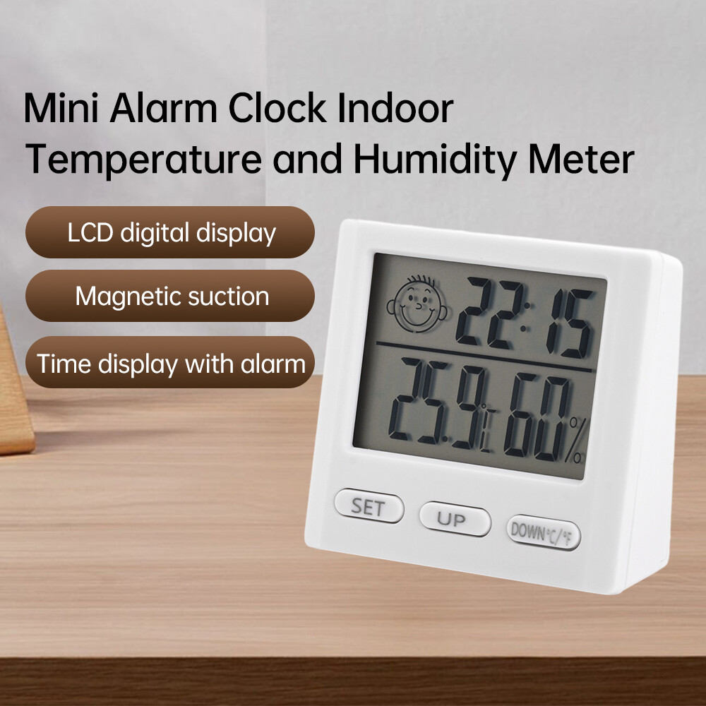 Thermometer Indoor Digital Hygrometer Temperature Humidity Meter Time Function