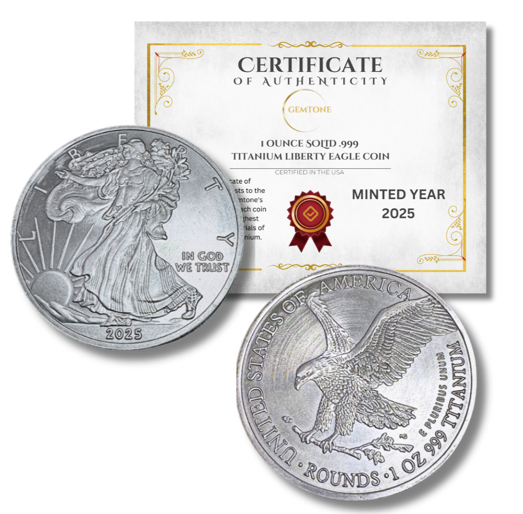 2 American Eagle Liberty Walking Coins TROY OUNCE OZ .999 Pure TITANIUM Rounds