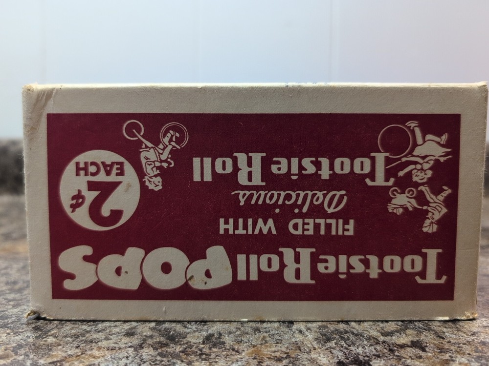 Vtg Tootsie Roll Pops Candy Box Empty