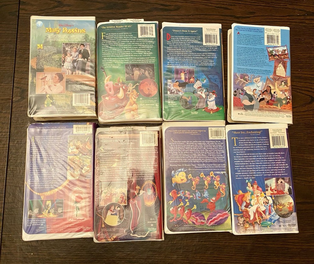 Disney Vhs Lot (8 Total)