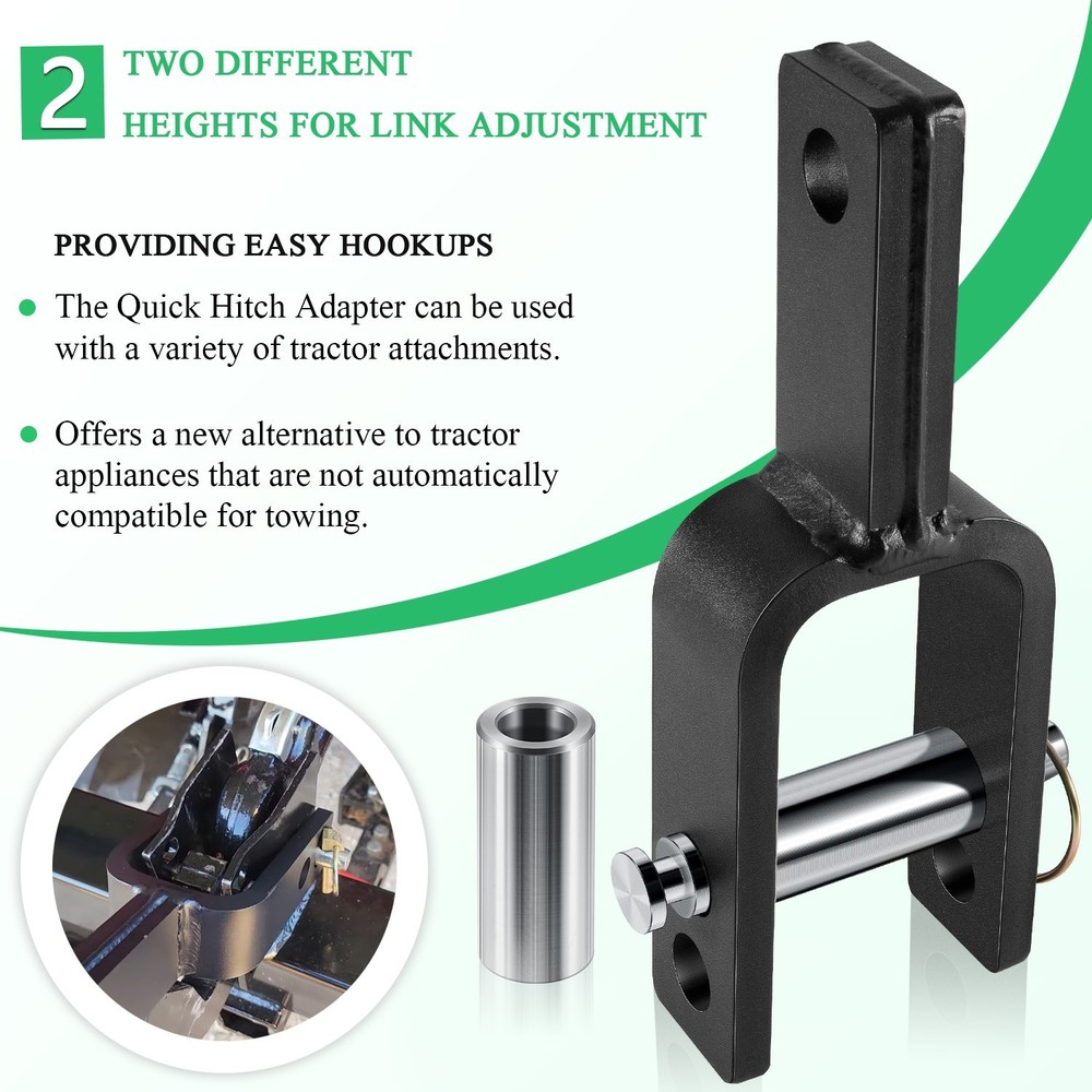 Versatile Quick Hitch Adapter with Adapter Sleeve for Category 1 Quick Hitch