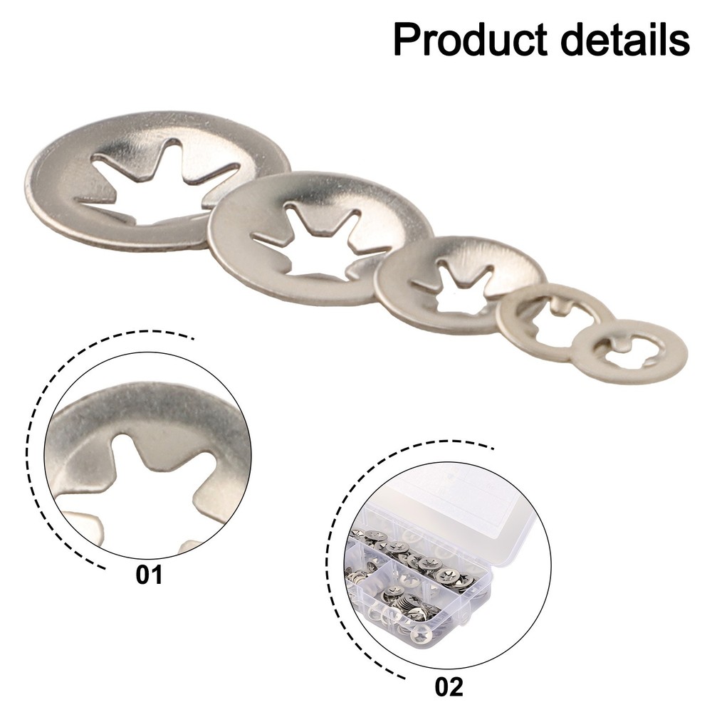 200pcs Star Lock Washers Internal Tooth for Mechanical Engineering Applications