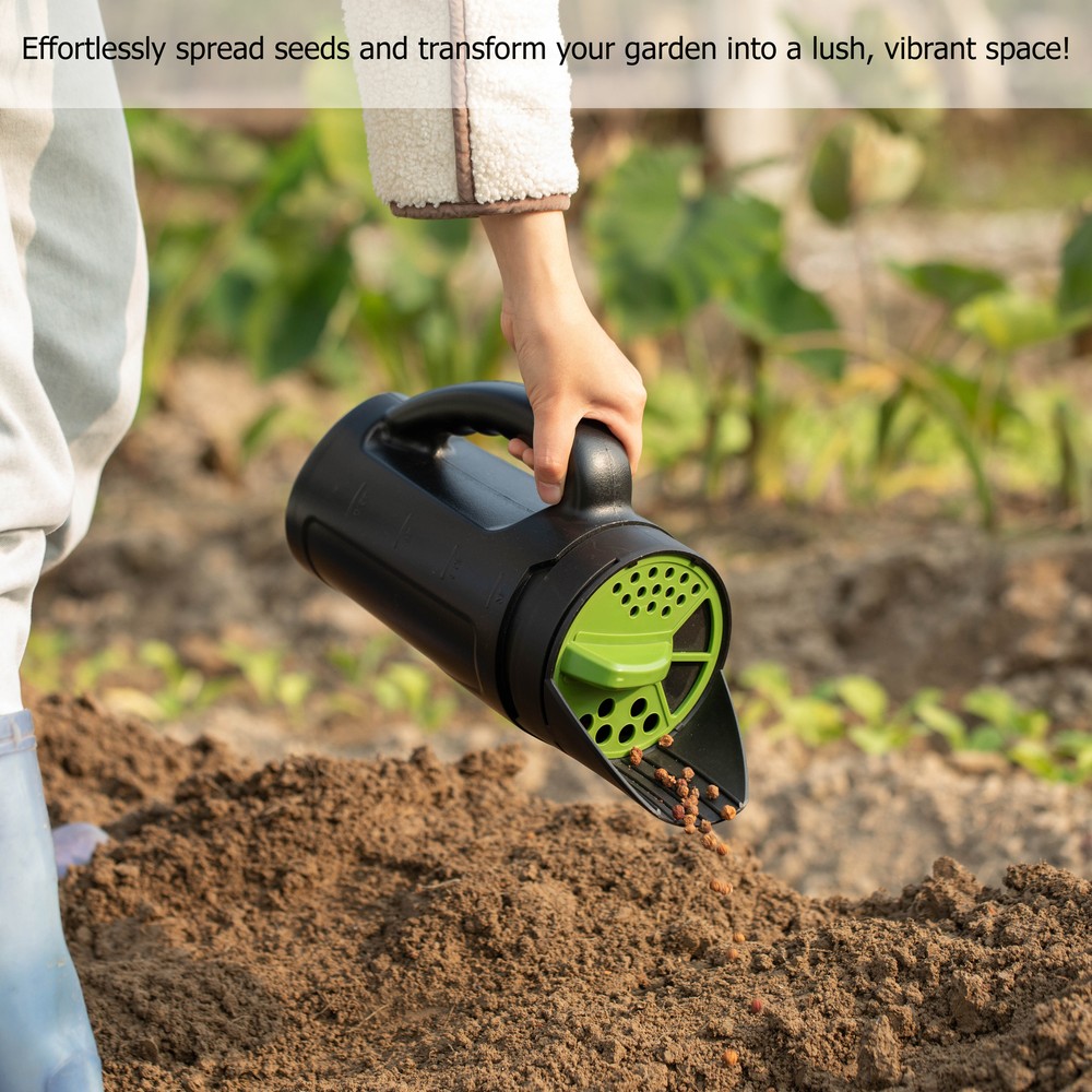 Handheld Seed Spreader Versatile Lawn & Garden Tool Adjustable Shaker