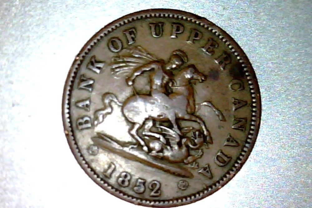 1852 UPPER CANADA ONE  PENNY TOKEN   XF.   #CT048