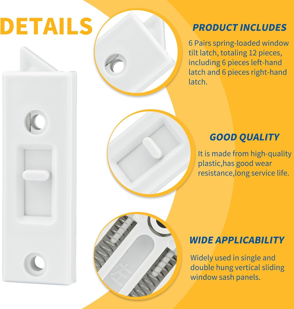 12 Pcs Window Latch Locks Spring Loaded Window Tilt Latch Replacement Part by ,V