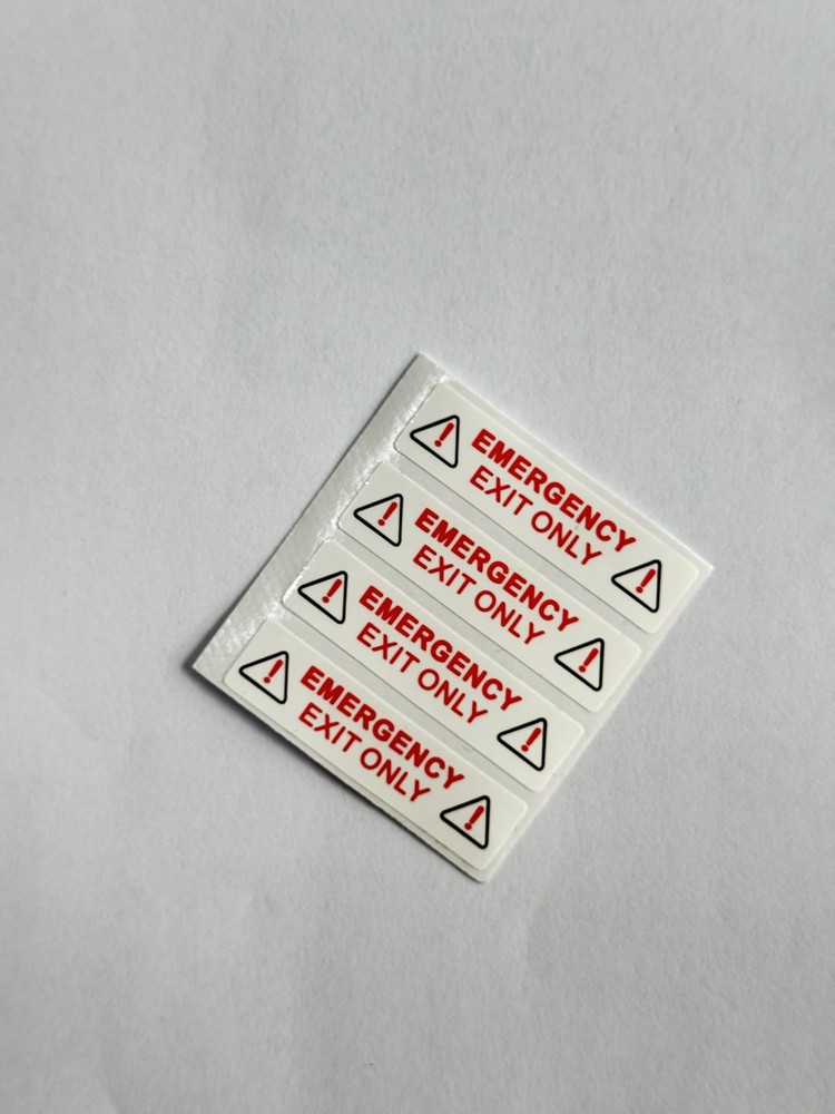 Tesla Emergency Handle Door Warning Label - Emergency Exit Only Stickers Model 3
