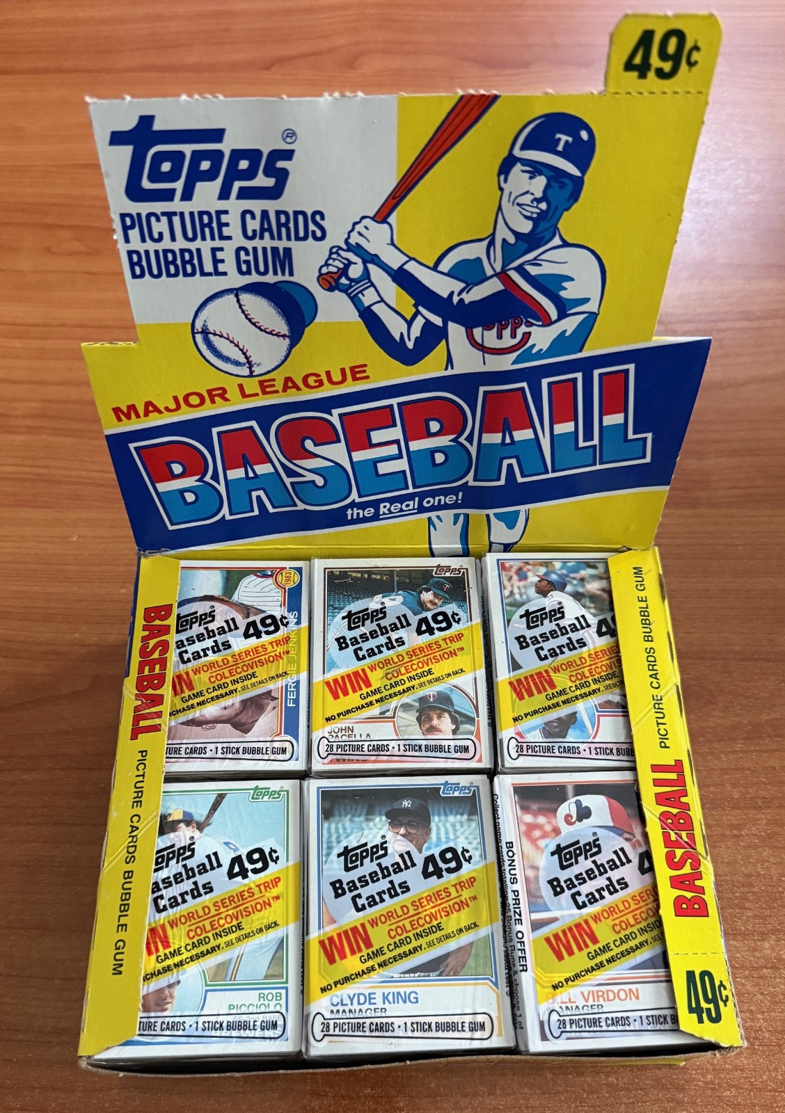 vintage ONE (1) 1983 TOPPS BASEBALL CELLO PACK from JUST OPENED CELLO BOX