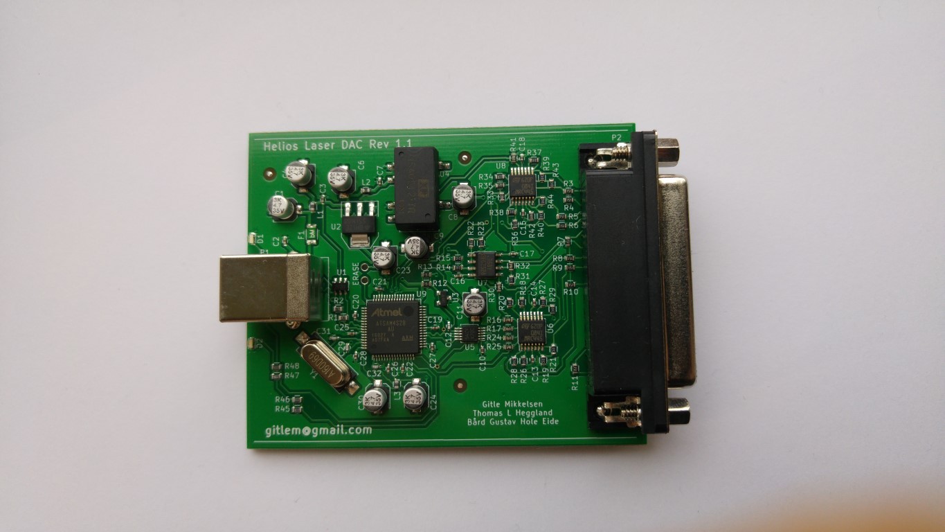 Helios Laser DAC - Low cost laser ILDA projector USB controller adapter