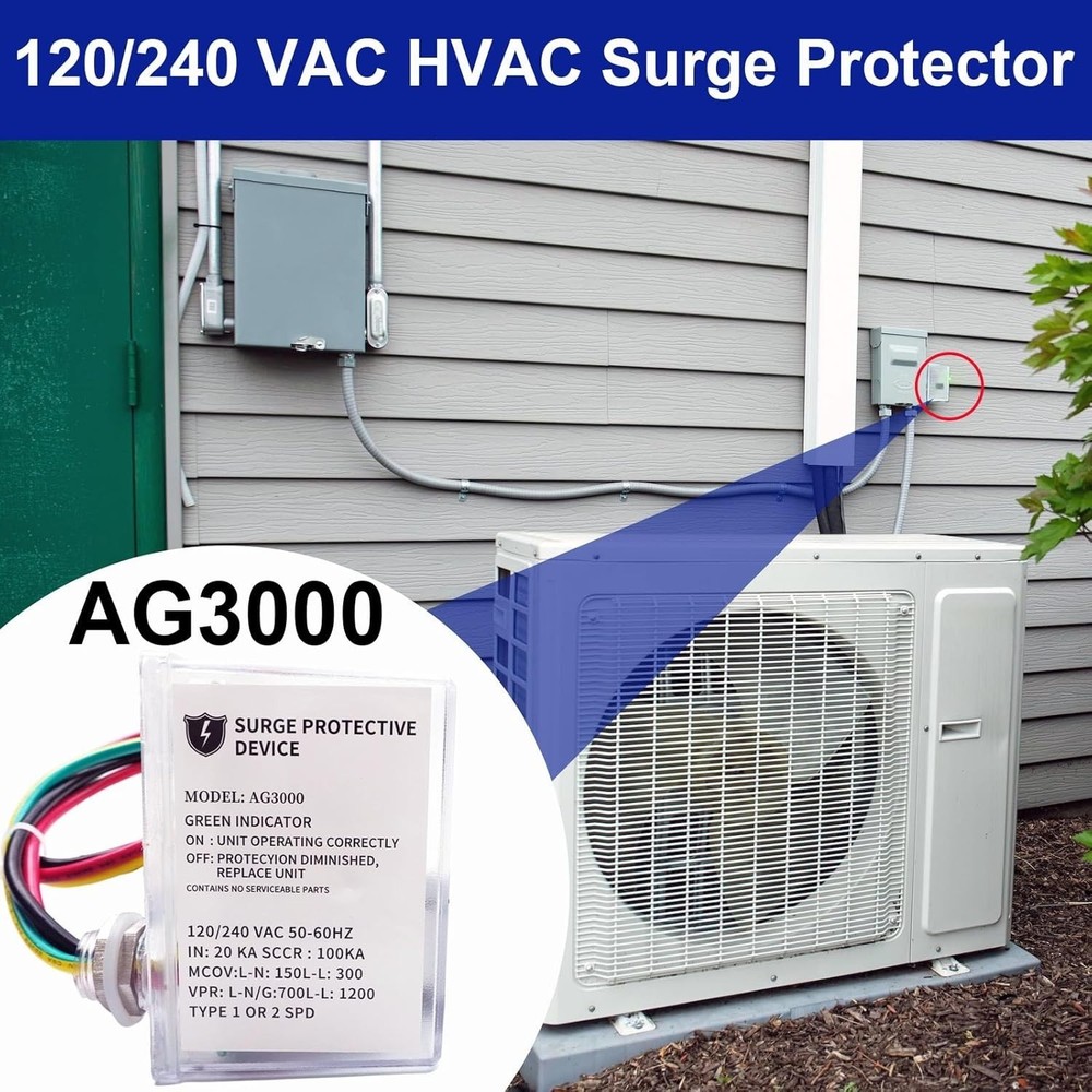 120/240V HVAC Surge Protector Device with TPMOV Technology, 3-Mode Mini Split