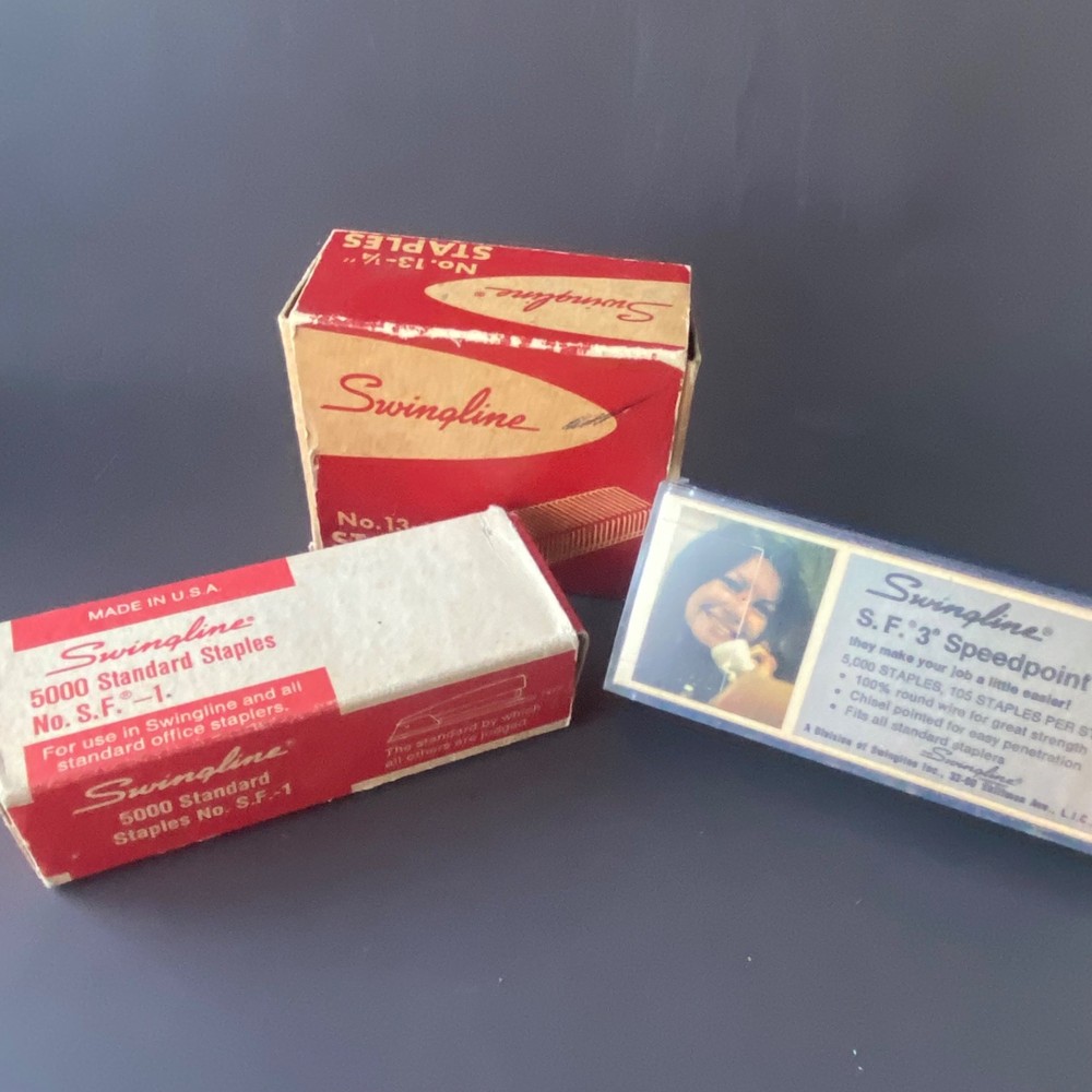 Vintage Assorted Swingline Different Size Staples with Boxes