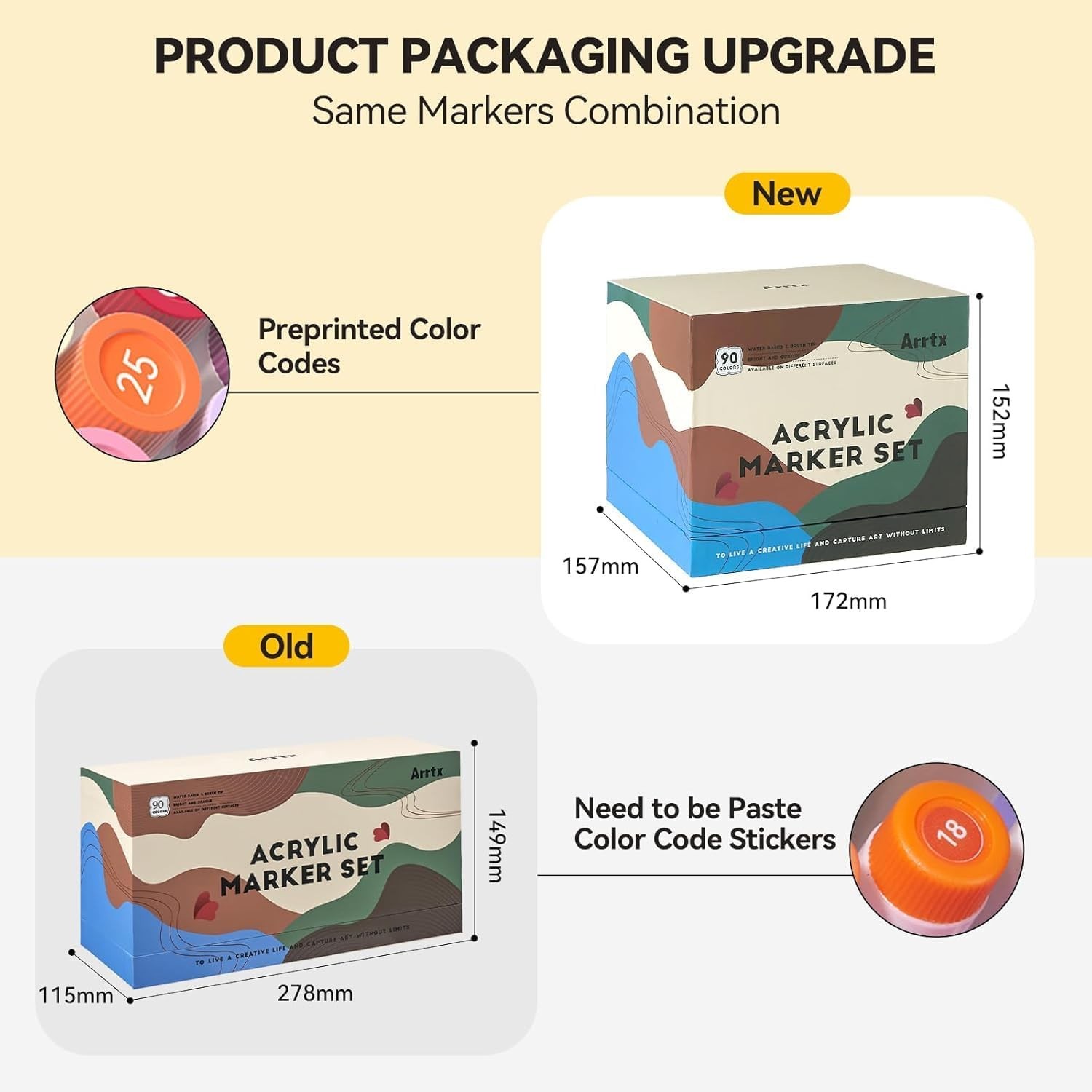 Arrtx Acrylic Markers 90 Colors Premium Brush Tip Paint Pens for DIY Project