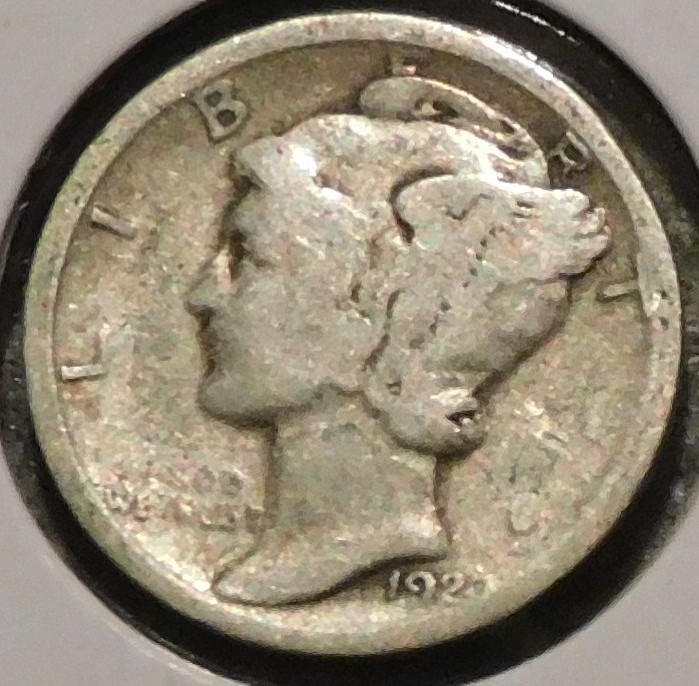Silver Dime - Mercury - 1920-D (Reverse is more worn) [104]
