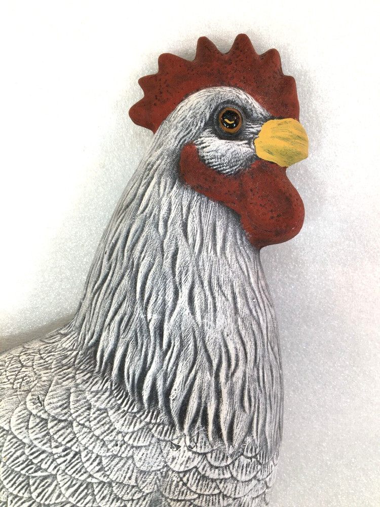 Ceramic Gray Rooster Wall Hanging