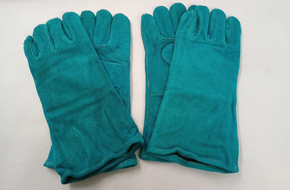 Welding Gloves Large Split Cowhide Gauntlett Grain 2 Pairs