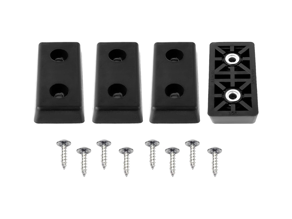 4 Medium Rectangular Rubber Feet Bumper w/Metal Insert & Screws  - US Made