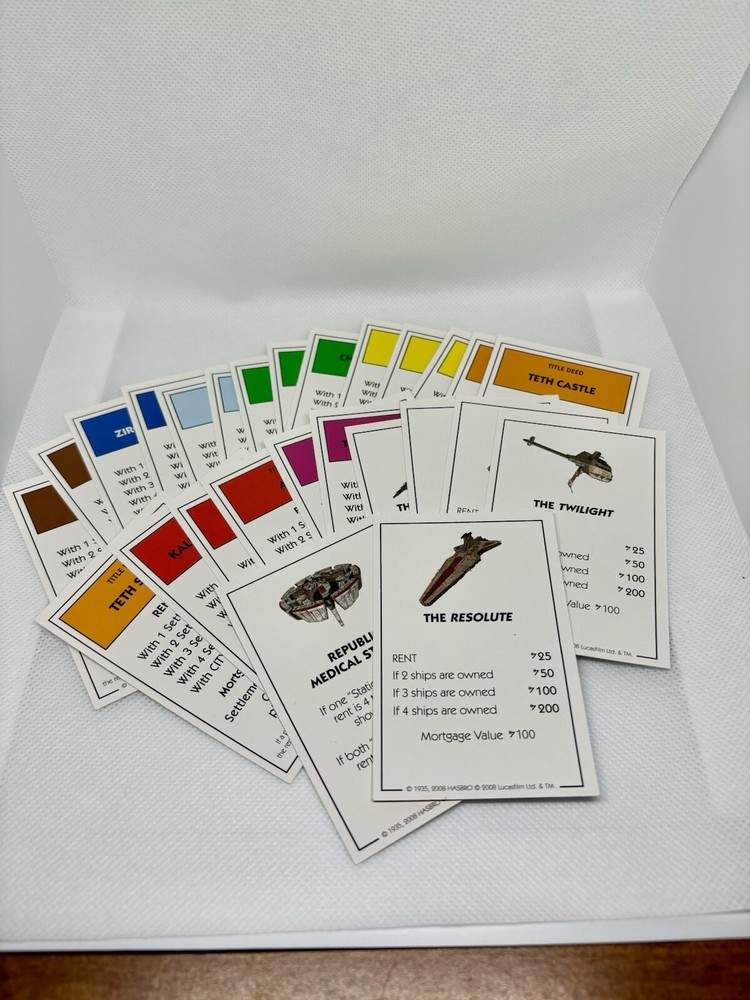 Monopoly StarWars The Clone Wars Property Cards