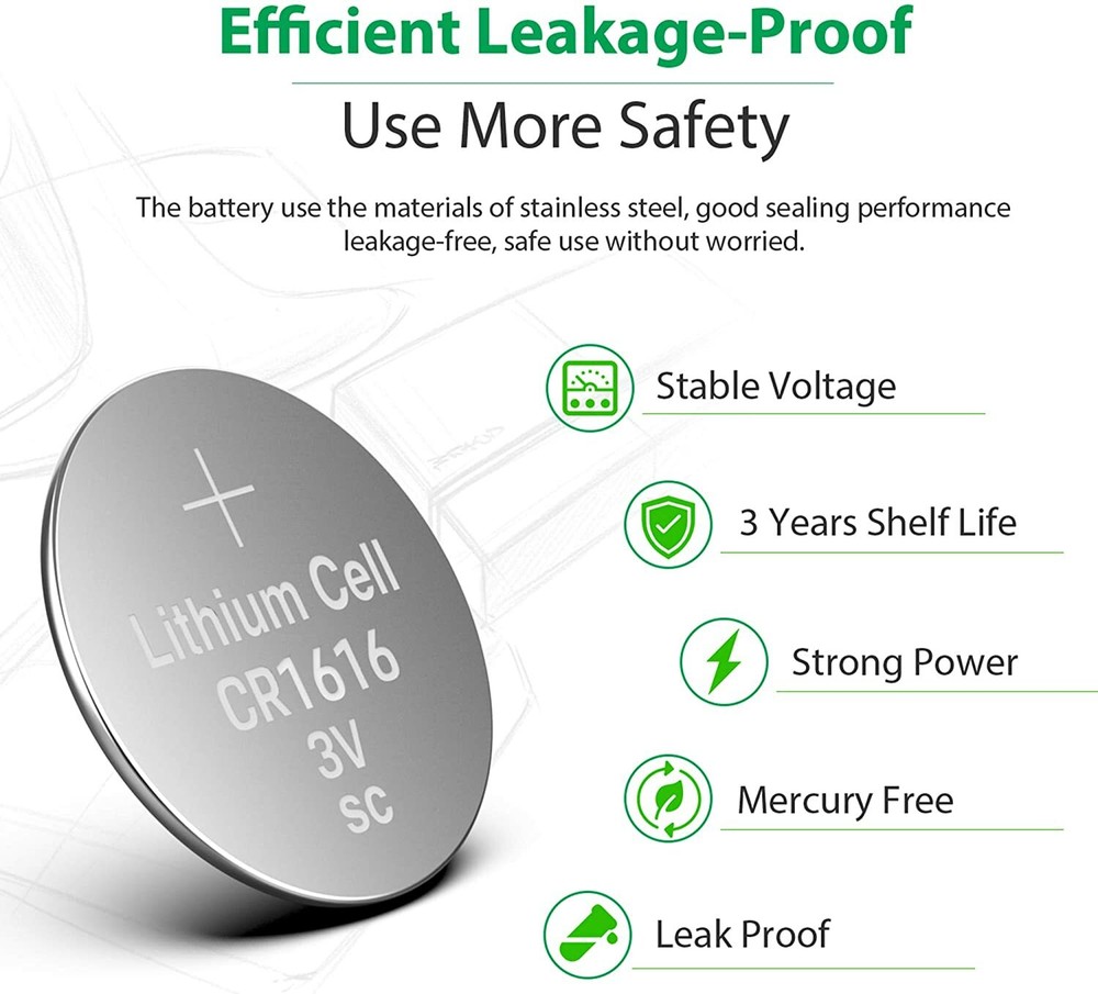 LiCB 10 Pack CR1616 3V Lithium Batteries