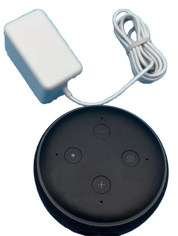 Echo Dot 3rd Generation Smart Speaker With Alexa Power Adapter Voice Controled