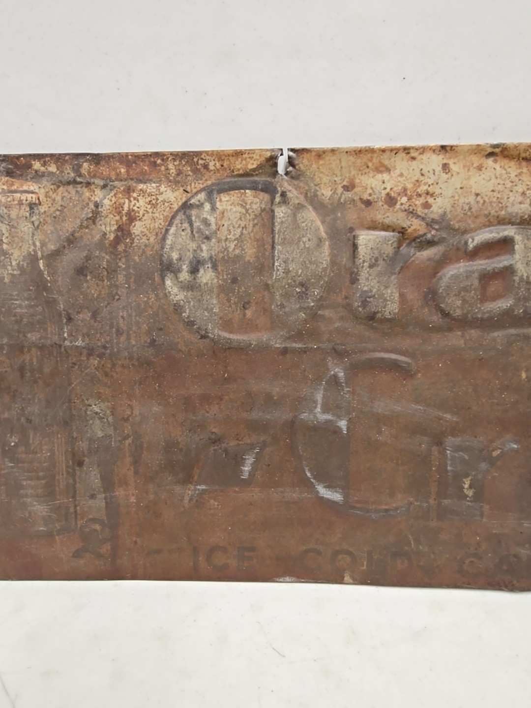 Vintage 1930s Orange Crush Ice Cold Carbonated Drink Embossed Double Bottle Sign