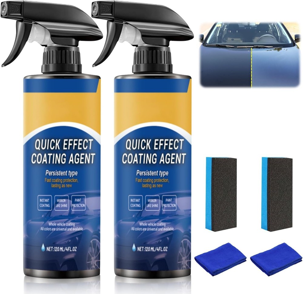 Quick & Effective 2-Pack Car Coating Spray: Restore Shine & Protect Paint