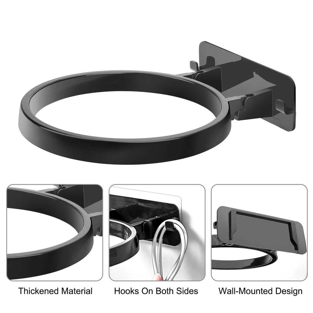 2PCS Black Durable Wall Mounted Polypropylene Basketball Storage Rack Holder