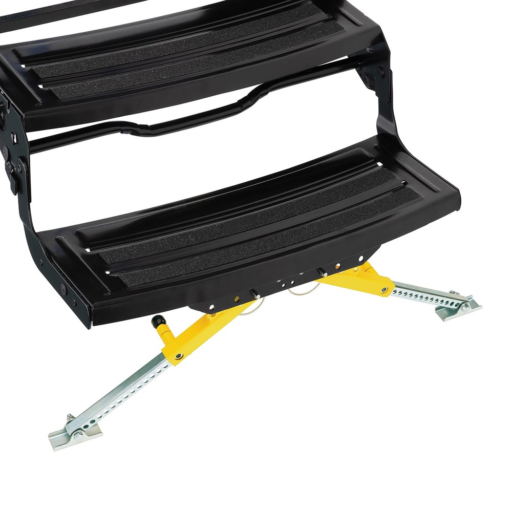 Lippert Solid Stance RV Step Stabilizer Kit for 5th Wheels, Travel black