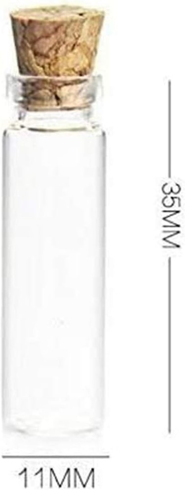 com 60 Pcs 2ml Mini Vials Clear Glass Bottles Jars Tall Tiny Jars with Corks Sto