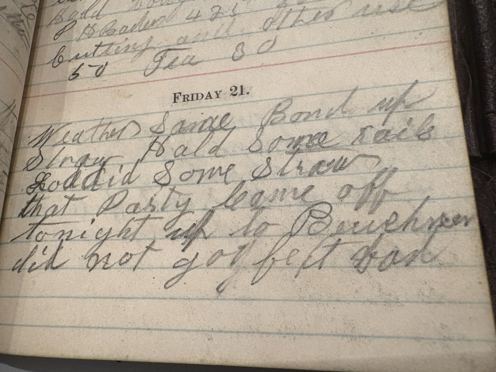 Excelsior Diary 1876 Hand Written Leather Rare Original