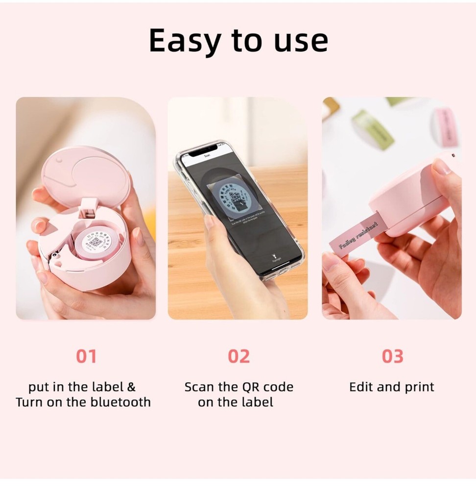 Mini Cute Label Maker ( Including 5 Tapes)