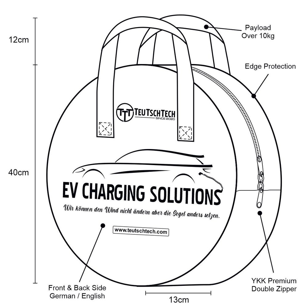 Charging Cable Type2 | 11kW | 5m | 3x16A | Temperature Monitored | Safe Charging