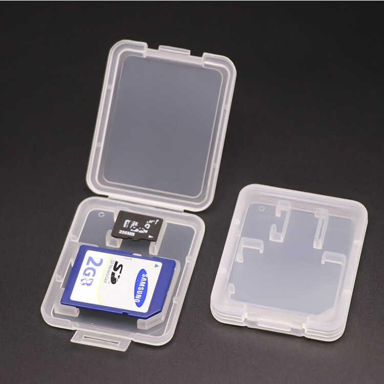 5pcs Clear Plastic Memory Card Case Compatible with SD SDHC SDXC Micro SD Card