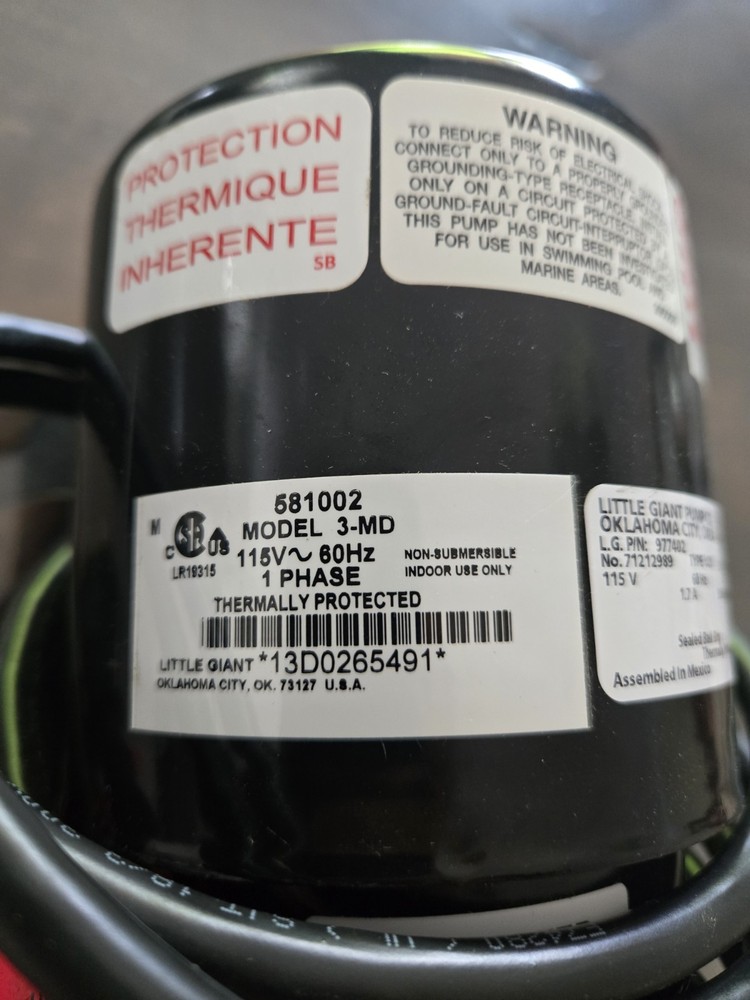 Little Giant Pump 581002 3-MD