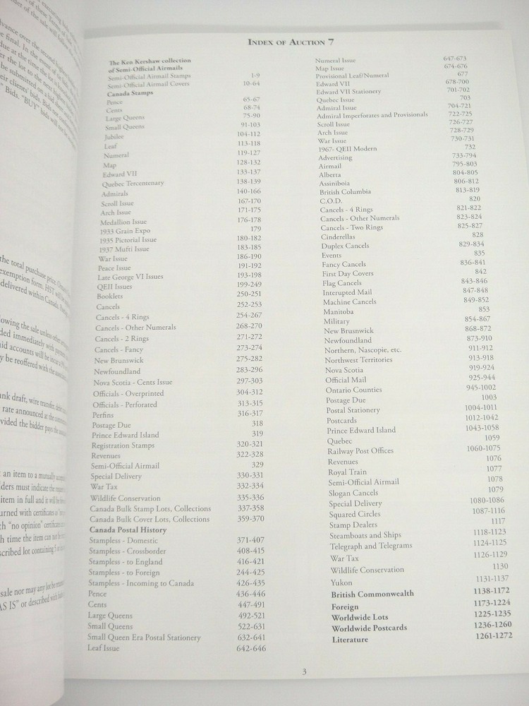 Longley Stamp Auction Catalog Sale #7 Kershaw Collection Airmails Small Queens