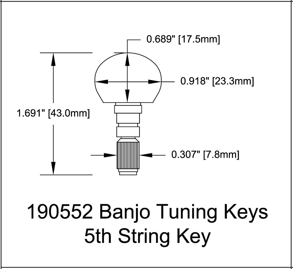 Tuning Machine Key Banjo 5 String Open Back Chrome 190552CHPR