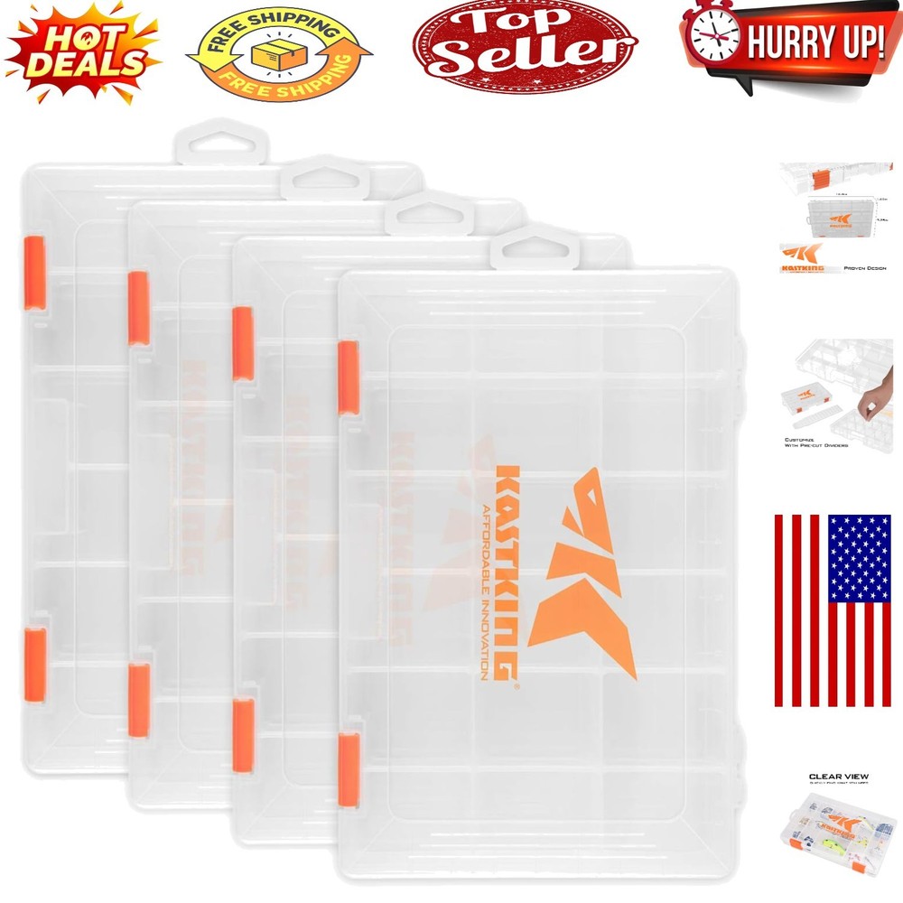 Durable 2-Pack Adjustable Plastic Tackle & Parts Storage Trays