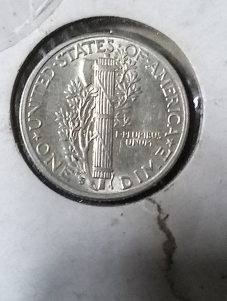 1944 S Mercury Dime Error "In Cod We Trust " Full Bands