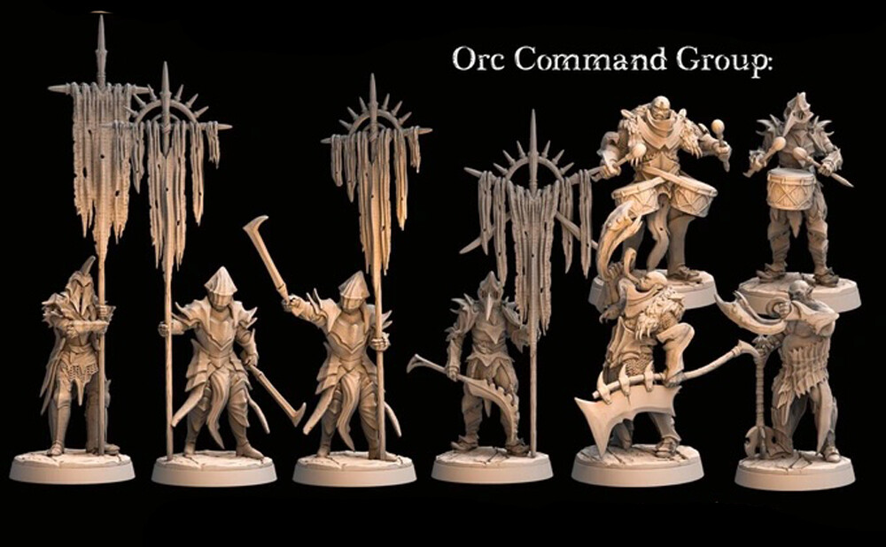 Dungeons & Dragons NPC Enemy Playable Character - Orc Command Group Infantry